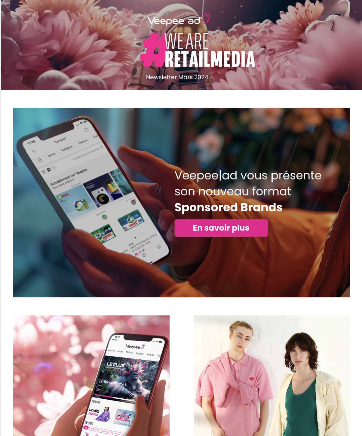 Newsletter Veepee Ad et Adot Solutions Retail Media Onsite et Offsite