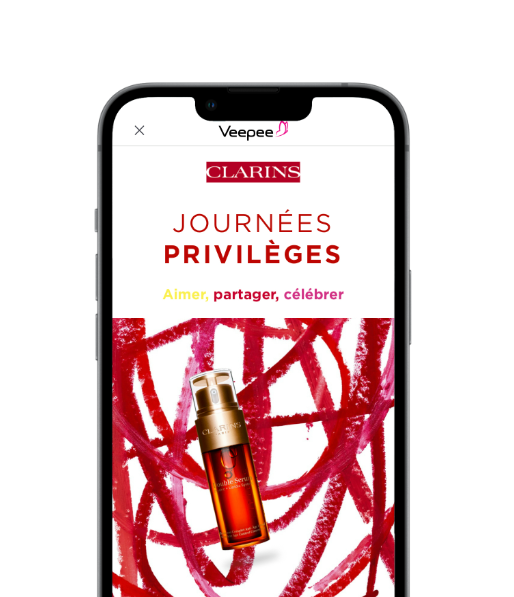 Dispositif Display Retail avec site dédié hébergé sur Veepee pour Clarins