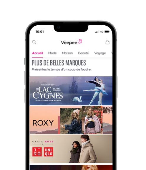 Position P10 Display Retail sur le site Veepee pour Uniqlo